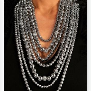 Fashion Classic Silver Beads Layered Necklace